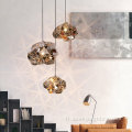 Salon en acier inoxydable chandelier de lampe à lampe